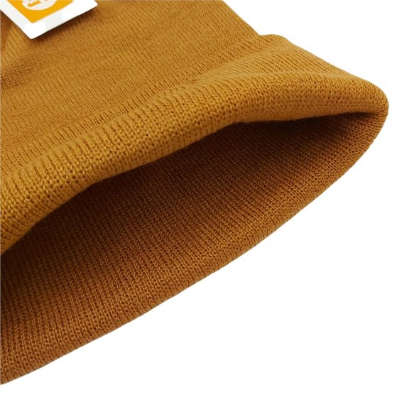 Timberland Mens Cuff Beanie One Size Knitted Caramel Embroidery Logo - Picture 5 of 6